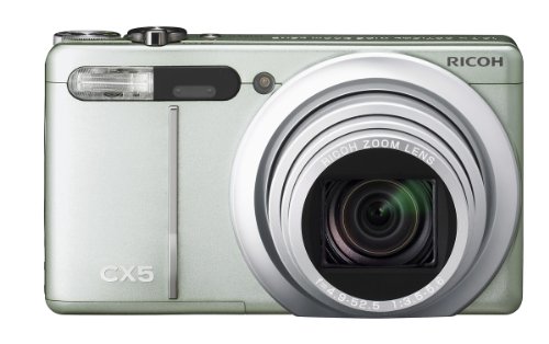 Ricoh CX5 Digitalkamera (10 Megapixel, 10,7-fach opt. Zoom, 7,6 cm (3 Zoll) Display, Bildstabilisator) silber