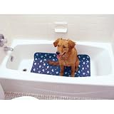 Drymate Dog Bath Mat for Tub and Shower with Stress-Free Design, 17-Inch by 36-Inch, Blue