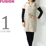 (フュージョン) FUSION オフタートルニットワンピース
