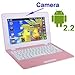 PINK 7 inch Laptop Netbook WiFi Built-in Camera Flash and TONS of Android Games by WOLVOL