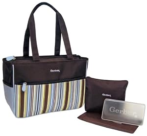 Gerber Stripe Nylon Diaper Tote, Blue