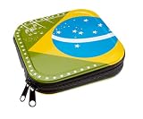 Produkt-Bild: Vivanco CD-Organiser aus Metall f&uuml;r 24 CDs, Motiv: Flagge Brasilien