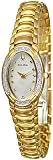 BULOVA Watches:Bulova Diamond Ivory Dial Stainless Steel Gold Plated Women's Watch 98W07