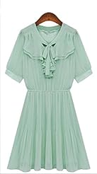 Chiffon/Georgette Summer Sleeveless  Dress With a Bow(s)