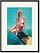 Black Framed/Matted Print 17x23, Kathy at the Pool
