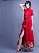 Chinese Red Mandarin Cotton Dress
