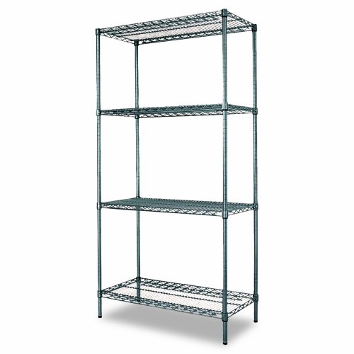 Alera Wire Shelving Starter Kit with 4 Shelves, 36 by 18 by 72-Inch, Black Anthracite