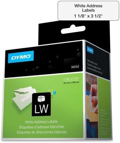Wholesale CASE of 10 - Dymo LabelWriter Address Labels-Address Labels, 1-1/8"x3-1/2", 350 Labels/RL, 2RL/BX, White