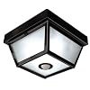 Heath Zenith SL-4305-BK Motion-Activated 5-Sided Porch Light, Black Brass with Frosted Glass