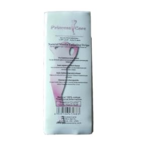 Princess Care Mousseline D�pilatoire Naturelle Bandes Petit 100 (1.75" x 4.5", 4.4x11.4cm) pour le visage et bikini