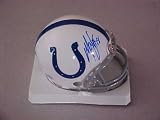 Marvin Harrison Hand Signed Autographed Indianapolis Colts Riddell Football Mini Helmet w/ Photo of Siginng