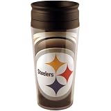 NFL Football Team Logo Vortex 16 Ounce Acrylic Travel Tumbler Glass - Pittsburgh Steelers
