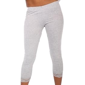 A18 Ladies Grey Lace Leggings Tights Womens Sizes 8-14