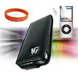 Apple iPod Nano 5th Generation (5G Video) Premium **VG BRAND** Leather Flip Case Cover **BLACK** + Apple Ipod Nano Screen Protector + Vangoddy ?(Trademarked) Orange Silicone Wrist Band!!!