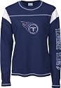 Tennessee Titans Women's Navy Giant Logo Too Long Sleeve Waffle Thermal
