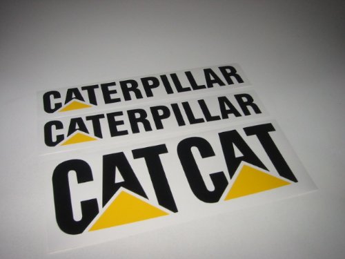 Tractor: 4 Caterpillar CAT decal sticker, Black