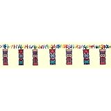Amscan Hawaiian Summer Luau Beach Tiki & Flower Lei Garland Decoration (1 Piece), Multi Color, 8.8 x