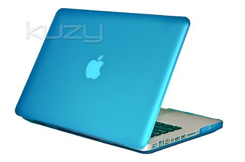 Kuzy® - AQUA Blue Rubberized 13inch Hard Case Cover See Thru for NEW Macbook PRO 13.3