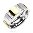 316L Surgical Stainless Steel Rings/IP Gold And Steel