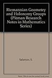 Riemannian geometry and holonomy groups
