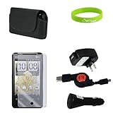 CrazyOnDigital Leather Case Charger Screen Protector For HTC Aria A6366 6 i ....