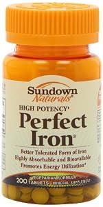 Sundown Naturals Perfect Iron, 200 Tablets (Pack of 3)