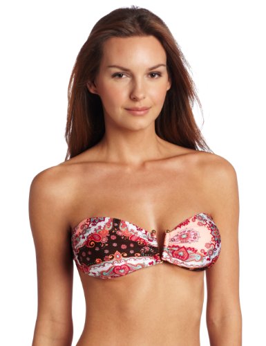 Luli Fama Womens Tobacco V-Ring Bandeau