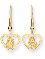 Disney Yellow Gold Heart Belle Fishhook Earrings