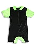 Backflips - Girls Wetsuit Style Rashguard, Black, Lime (Size 4)