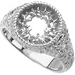 14K White Gold Crown of Thorns Man's Ring