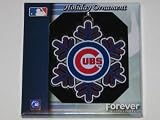 CHICAGO CUBS Team Logo & Colors (3.5") Metallic SNOWFLAKE CHRISTMAS ORNAMENT