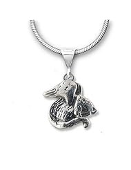 Sterling Silver Sleeping Cat Angel Pendant by The Magic Zoo