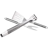 Chefs Basics HW4113 3-Piece Stainless-Steel Barbecue Set with Aluminum Storage Case