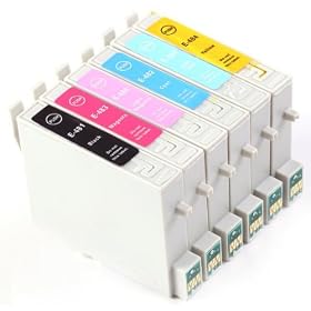 Multipack x1 Full Set of 6 Compatible Inks for Stylus Photo R200, R220, R300, R320, R330, R340, RX500, RX600, RX620, RX640, Latest Chip High Capacity Inks