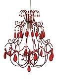 Kensington Glass Chandelier Red