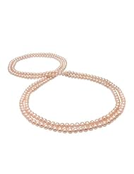 6-6.5mm Pink Freshwater Pearl 64" Necklace, Free Shipping and Gift Box