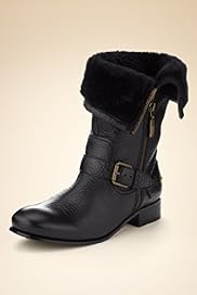 Autograph Leather Faux Fur Biker Boots