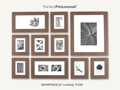 Photo Wall Frame Set - Hang 10 Pictures Perfectly in Minutes - Snowfence 2 Other Colors Avail