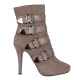 Ladies Gray Ankle-High Combat BOOTS 6