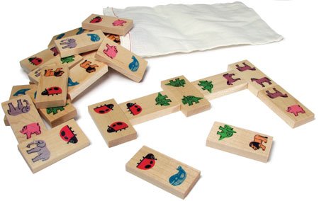 28 Wooden Dominoes with Animals - Crafted in the USA