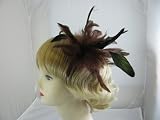 Elegant Dark Copper Brown feather Plume Fascinator on hair Clip Brooch pin,Ideal Wedding, Ladies day , Ascot, Special occasion.