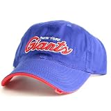 New York Giants Tattered End Zone Adjustable Baseball Hat - Blue