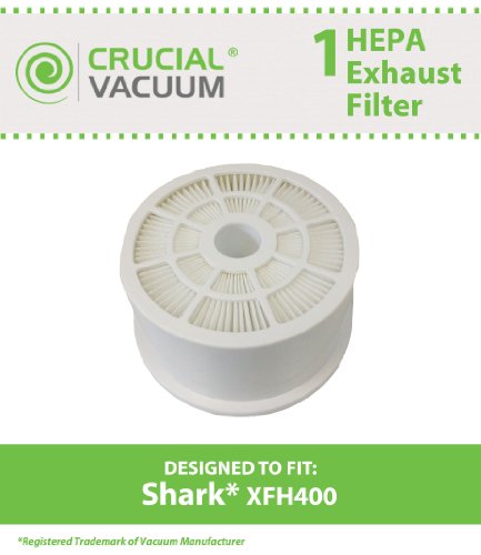 1 Shark HEPA Exhaust Filter; Fits Shark NV400 Upright Vacuums; Compare to Part # XFH400; Designed & Engineered by Crucial Vacuum