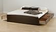 King Platform Storage Bed in Espresso Finish By Prepac Furniture
