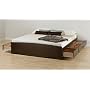 Prepac Espresso King Platform Storage Bed (6-drawers)