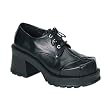 2 3/4 Inch Trendy Goth Shoe Low Platform Oxford Shoe Lace Up Shoe Chunky Heel Shoes Punk Shoes Black