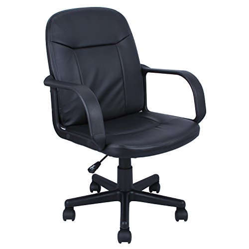 New Modern Office Executive Chair Pu Leather Computer Desk Task Hydraulic Black