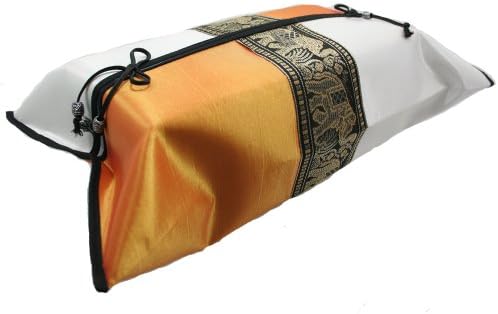 Phumpanya Yellow &amp; Ivory Silk Kleenex Tissue Box Cover Holder with Thai Elephants Stripe Gift Recommend