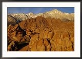 Alabama Hills Looking Towards Sierras, Owens Valley, California, USA Framed Photographic Poster Print by Stephen Saks, 35x25