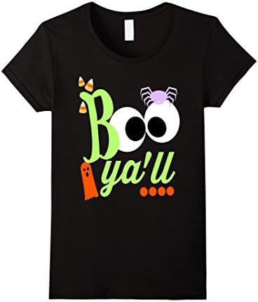 Women's BOO Ya'll! Fun Funny Southern Halloween Tshirt Large Black